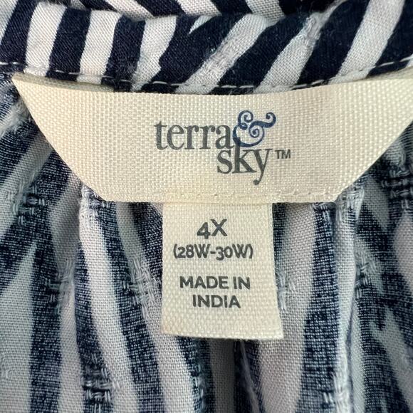 Terra & Sky Maxi Dress Women 4X Zebra Print Party Occasion Event Relaxed Comfort - Picture 2 of 15